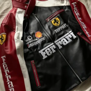 Ferrari F1 Genuine Leather Racing Jacket – Official