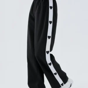 Love Heart Straight Baggy Track Pant